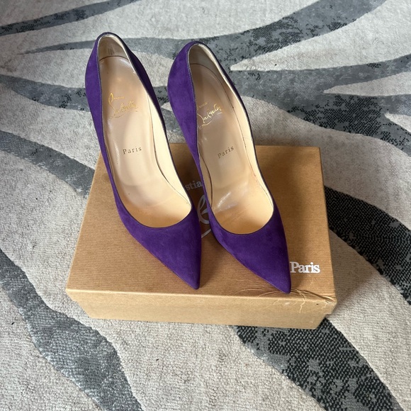 CHRISTIAN LOUBOUTINS Violet Suede Size: 40.5 - Picture 2 of 3
